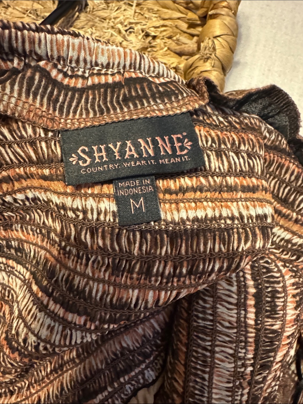 Shyanne Striped Rust Tie-Front Peasant Top - Women - Picture 9 of 9